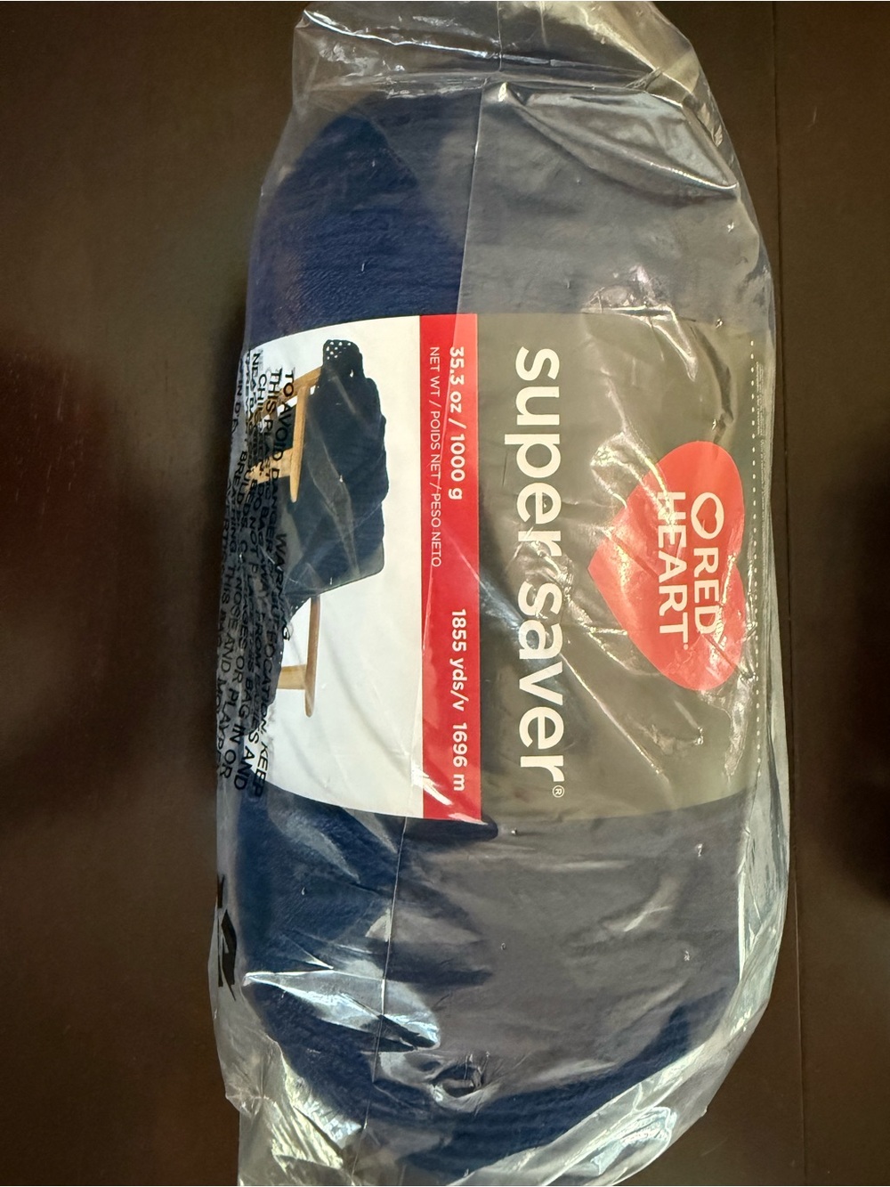 Red Heart Super Saver Acrylic Yarn - Navy Blue Soft Navy)